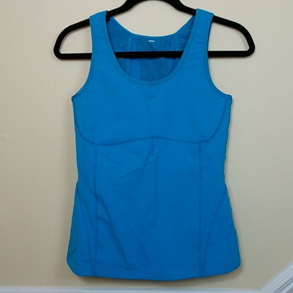 Lucy Blue Workout Tank Top with Underwire Bra